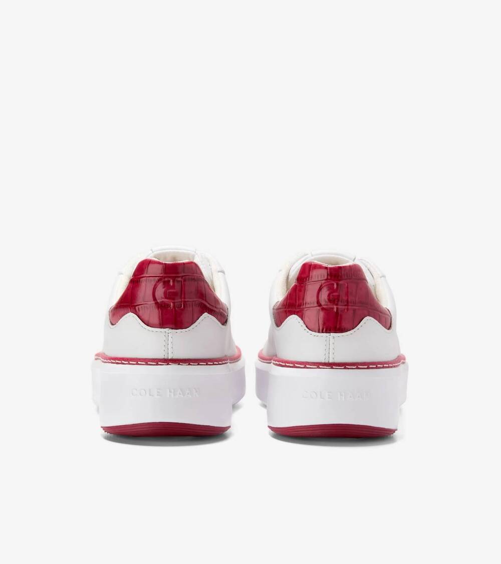 NEW COLE HAAN women's grandpro topspin sneakers in white/red - Picture 7 of 7